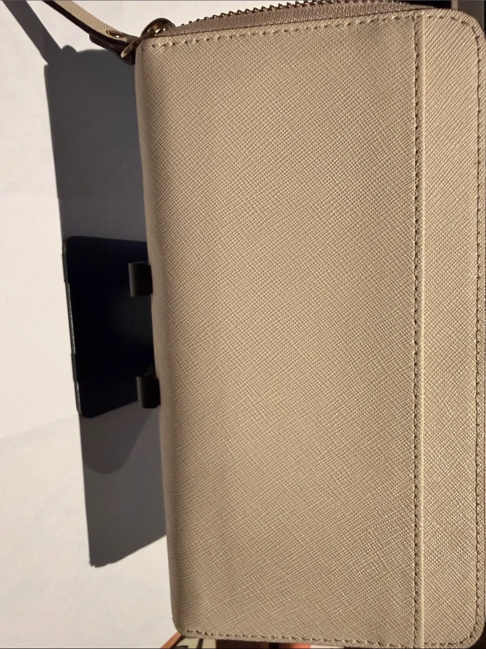 Kate Spade Saffiano Leather Zip-Around Continental Wallet - Beige